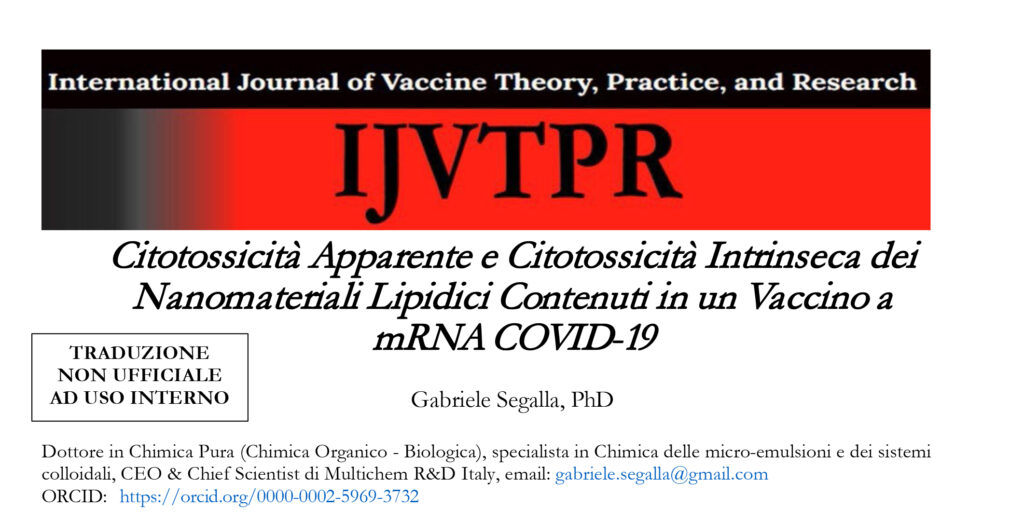 Studio di Gabriele Segalla sui componenti dei vaccini Covid a mRNA